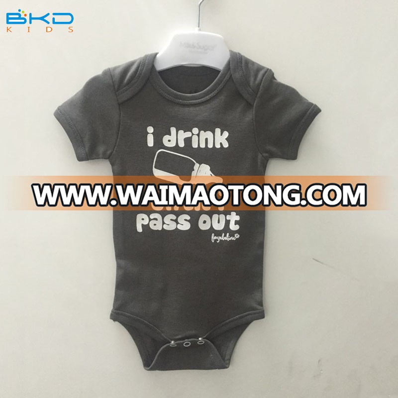 Screen Printing Baby Garment Combed Cotton Infant Bodysuits