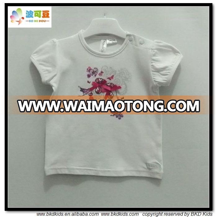 Bubble Sleeve Baby Clothes Combed Cotton Infant T-Shirt