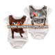 white printed cotton short sleeve baby bodysuit